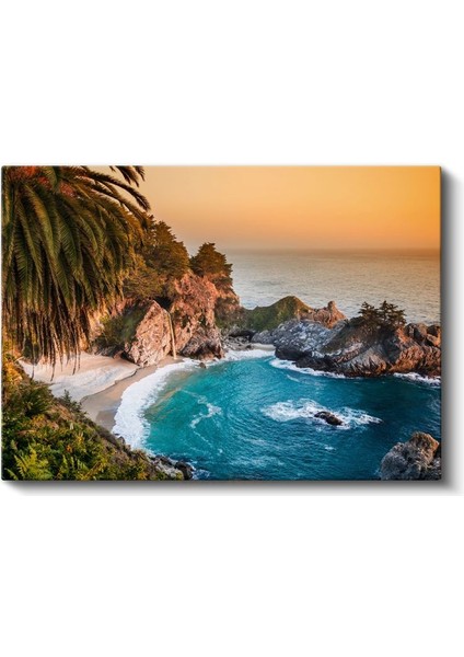 Tropikal Koy - Turkuaz Sular ve Kayalıklar Kanvas Tablo fiyatları