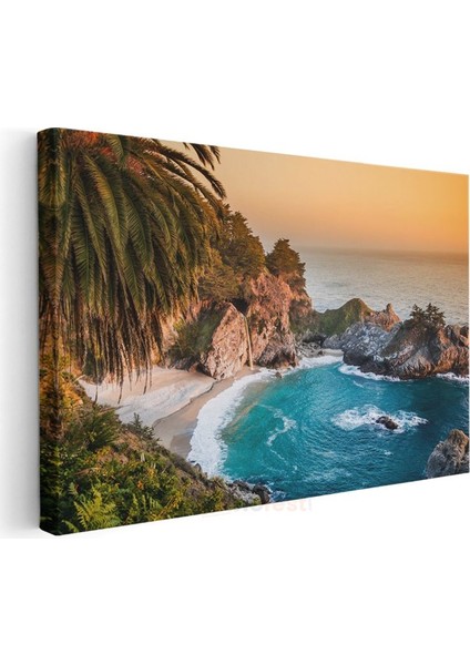 Tropikal Koy - Turkuaz Sular ve Kayalıklar Kanvas Tablo modelleri