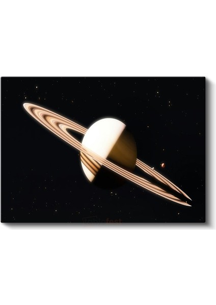 Satürn'ün Halkaları - Uzayın Derinliklerinden Göz Alıcı Gezegen Kanvas Tablo fiyatları