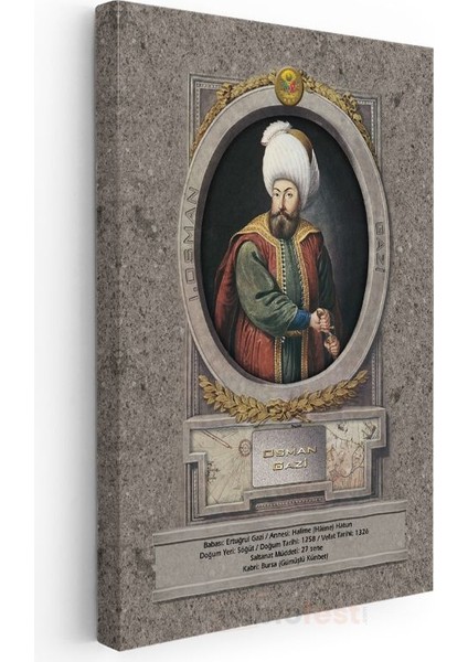 Osmanlı Padişahları - Osman Gazi Portresi Kanvas Tablo modelleri
