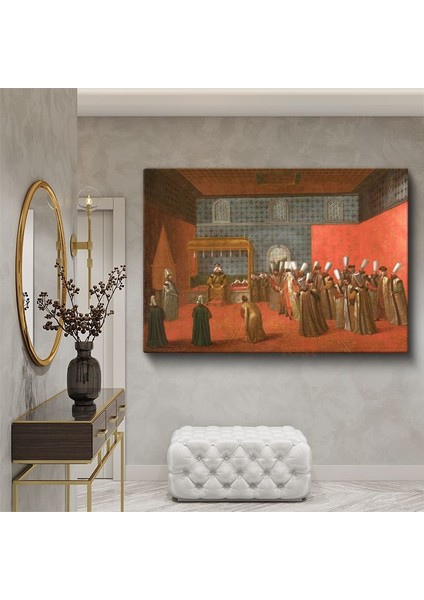 Saray Töreni - Osmanlı Divan Huzurunda Kabul Kanvas Tablo