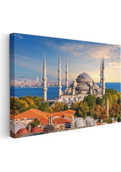 Mavi Cami - Sonbahar Renkleriyle Istanbul Kanvas Tablo modelleri