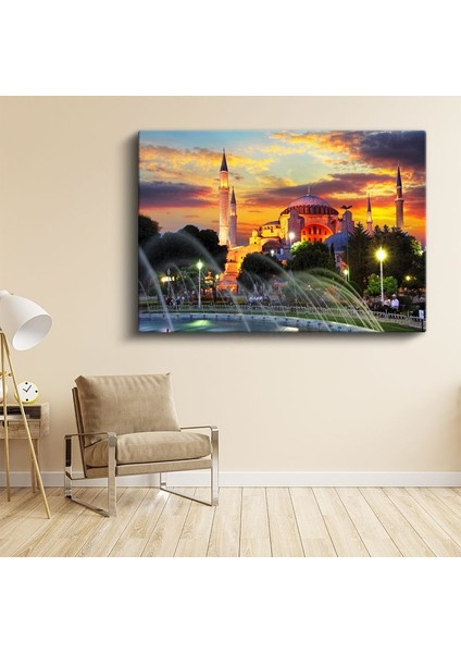 Ayasofya Camii - Günbatımı Silüeti Kanvas Tablo