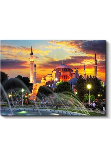 Ayasofya Camii - Günbatımı Silüeti Kanvas Tablo fiyatları