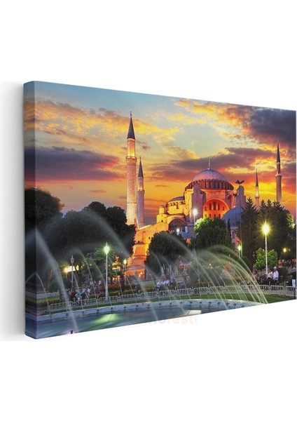 Ayasofya Camii - Günbatımı Silüeti Kanvas Tablo modelleri