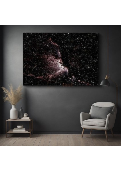 Kozmik Nebula - Yıldızlar Arasında Parıldayan Mor Işıltı Kanvas Tablo