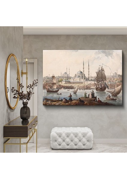 Istanbul Panoraması - Tarihi Yarımada ve Yelkenliler Kanvas Tablo