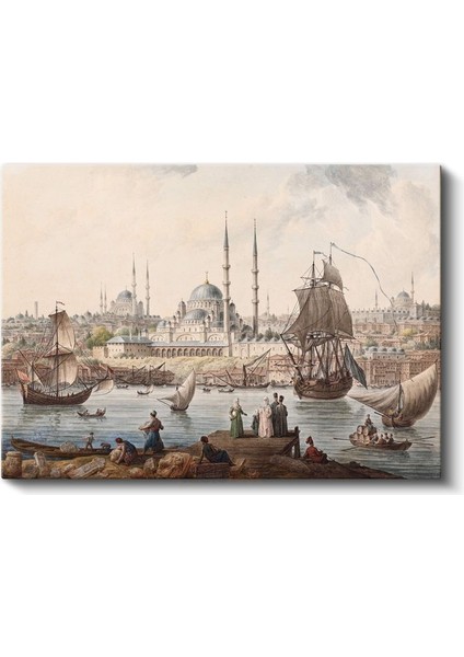 Istanbul Panoraması - Tarihi Yarımada ve Yelkenliler Kanvas Tablo fiyatları