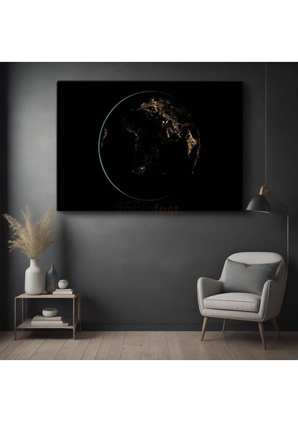 Gece Dünyası - Karanlıkta Parlayan Şehirler Kanvas Tablo