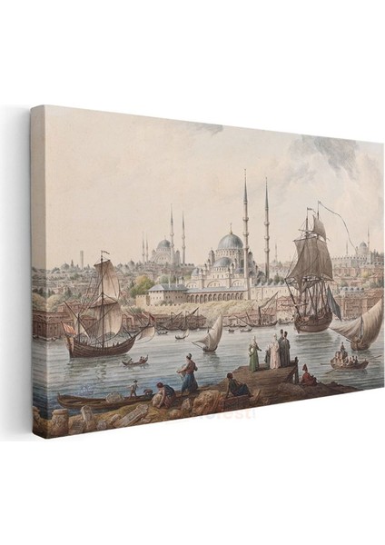 Istanbul Panoraması - Tarihi Yarımada ve Yelkenliler Kanvas Tablo modelleri