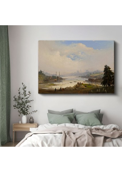 Felix Ziem - Istanbul Boğazı Manzarası Kanvas Tablo