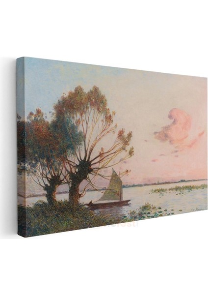 Ferdinand Du Puigaudeau - Gün Batımında Göl Manzarası Kanvas Tablo modelleri