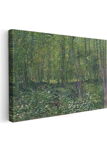 Vincent Van Gogh - Ağaçlar ve Çalılık Kanvas Tablo modelleri