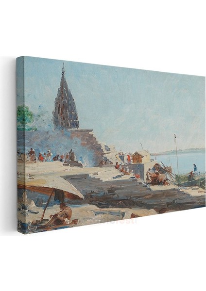 Edwin Lord Weeks - Ganj Nehri Kıyısı Kanvas Tablo modelleri