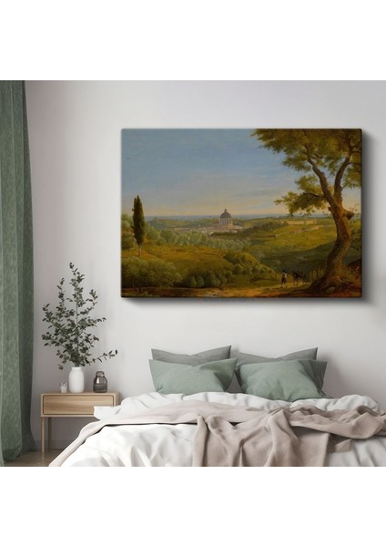 Claude Lorrain - Roma Kırsalı Manzarası Kanvas Tablo