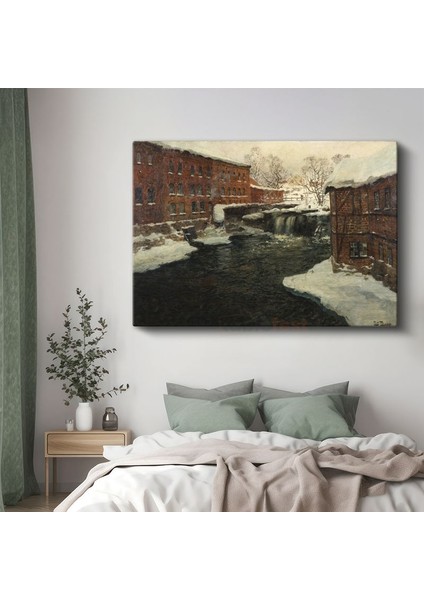 Frits Thaulow - Kış Manzarası Kanvas Tablo