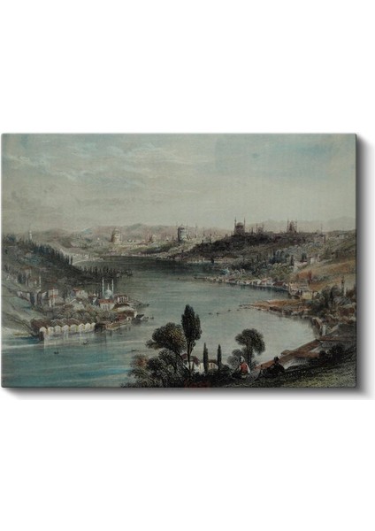 Istanbul Panorama - Haliç ve Şehir Manzarası Kanvas Tablo fiyatları