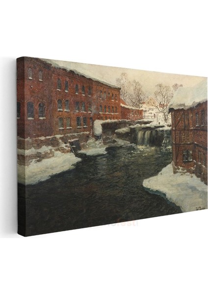 Frits Thaulow - Kış Manzarası Kanvas Tablo modelleri
