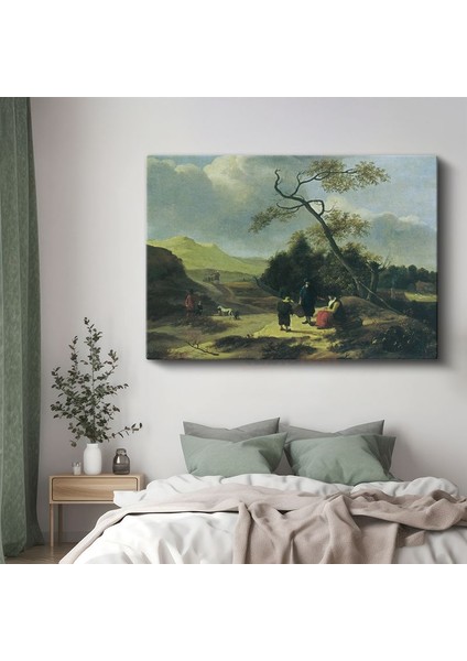 Jan Van Goyen - Kırsal Yolda Yolcular Kanvas Tablo