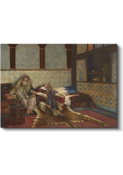 Harem Yaşamı - Osmanlı Sarayında Dinlenme Anı Kanvas Tablo fiyatları