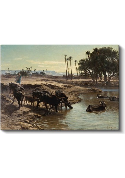 Léon Belly - Nil Kıyısında Kanvas Tablo fiyatları