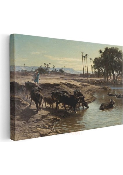 Léon Belly - Nil Kıyısında Kanvas Tablo modelleri