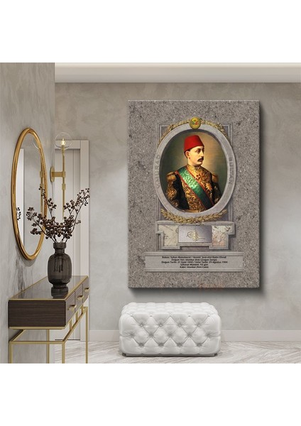 Osmanlı Padişahları - Sultan V. Murad Portresi Kanvas Tablo