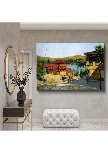 Eski Istanbul - Boğaz Kıyısında Osmanlı Evleri Kanvas Tablo