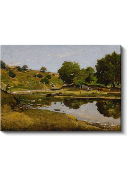 Henri Harpignies - Göl Kenarı Kanvas Tablo fiyatları