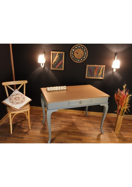 100 cm Çekmeceli Masif Gri Naturel Çalışma Masası modelleri