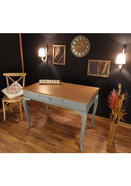 100 cm Çekmeceli Masif Gri Naturel Çalışma Masası fırsatları