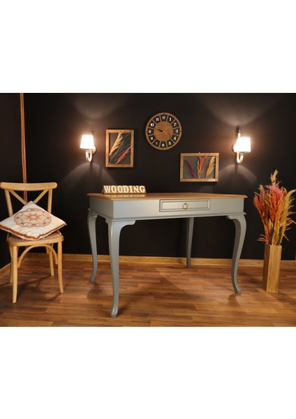 100 cm Çekmeceli Masif Gri Naturel Çalışma Masası indirimleri