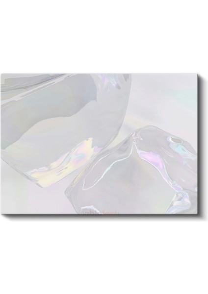 Kristal Yansımalar - Holografik Yarı Saydam Minimalist Formlar Kanvas Tablo fiyatları