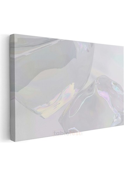 Kristal Yansımalar - Holografik Yarı Saydam Minimalist Formlar Kanvas Tablo modelleri