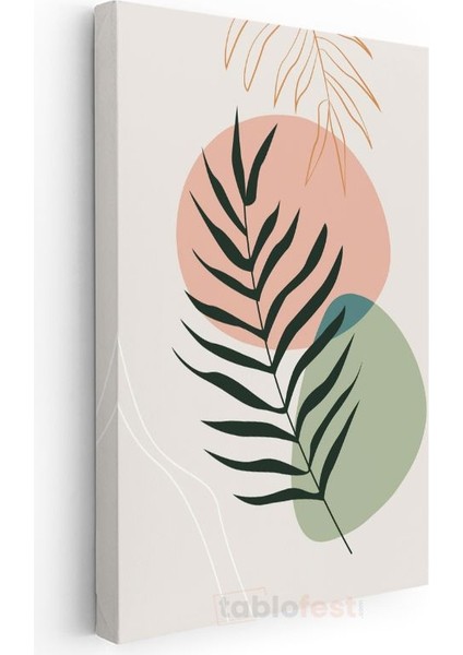 Palmiye Yaprağı - Minimalist Çizgi Sanatı Kanvas Tablo modelleri