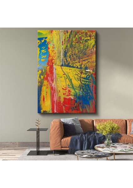 Renk Patlaması - Ekspresyonist Soyut Kompozisyon Kanvas Tablo