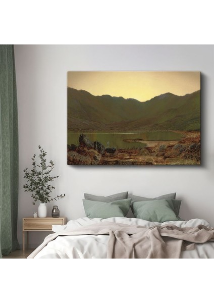John Constable - Dağlar Arasında Göl Manzarası Kanvas Tablo