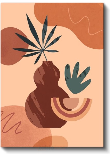 Bohem Vazo - Yaprak Geometrik Harmoni Kanvas Tablo fiyatları