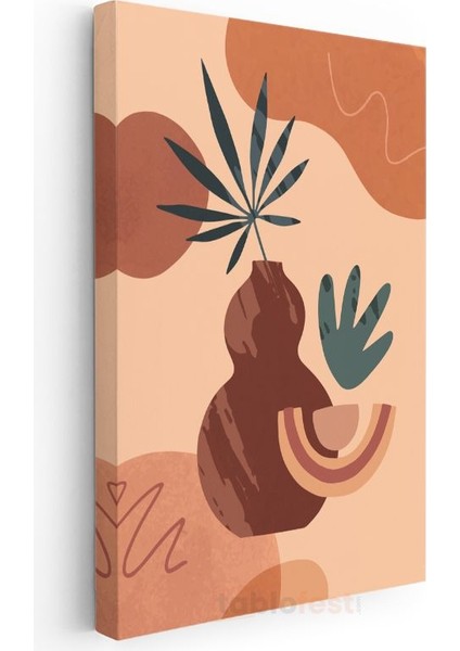 Bohem Vazo - Yaprak Geometrik Harmoni Kanvas Tablo modelleri