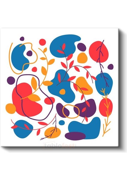 Renkli Harmoni - Dinamik Soyut Kompozisyon Kanvas Tablo fiyatları