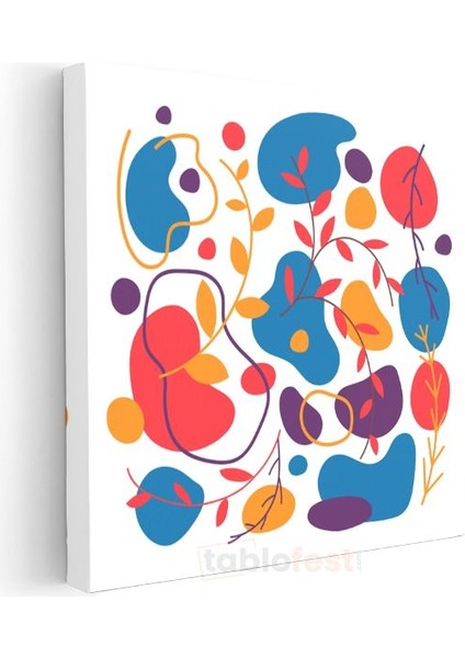 Renkli Harmoni - Dinamik Soyut Kompozisyon Kanvas Tablo modelleri