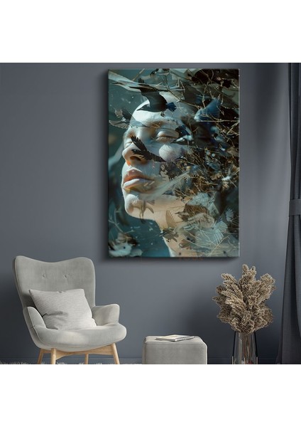 Ruh Kuşları - Düşüncelerle Dans Eden Kanatlar Kanvas Tablo