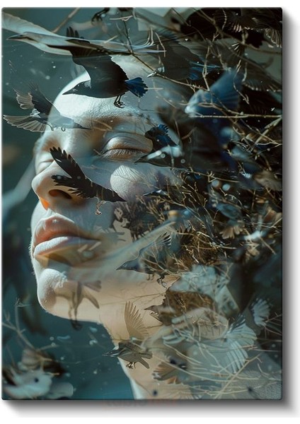 Ruh Kuşları - Düşüncelerle Dans Eden Kanatlar Kanvas Tablo fiyatları