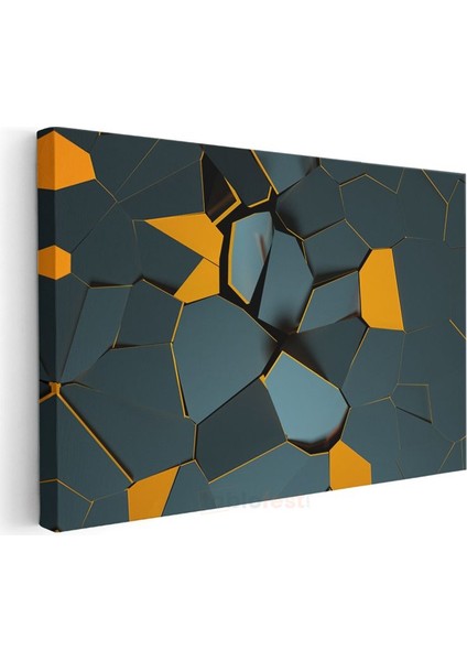 Modern Mozaik - Üç Boyutlu Geometrik Formlar Kanvas Tablo modelleri