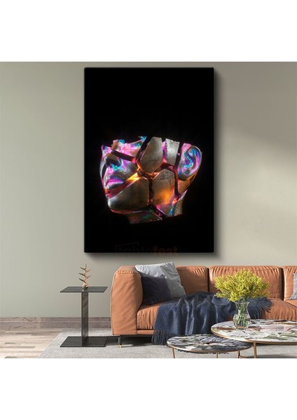 Içsel Parıltı - Kırık Yüzeyden Sızan Renkli Işık Kanvas Tablo