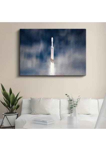 Spacex Falcon Heavy - Uzay Fırlatma Anı Kanvas Tablo