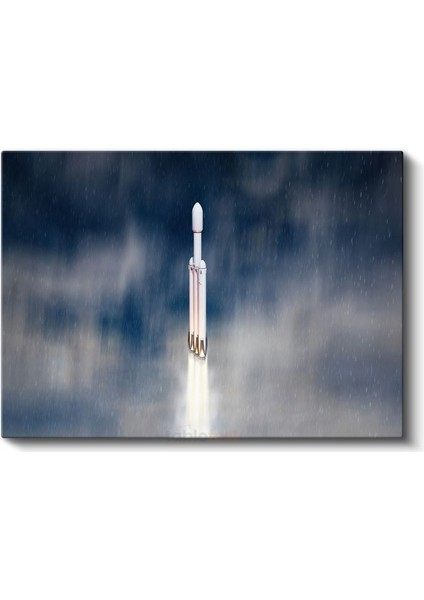 Spacex Falcon Heavy - Uzay Fırlatma Anı Kanvas Tablo fiyatları