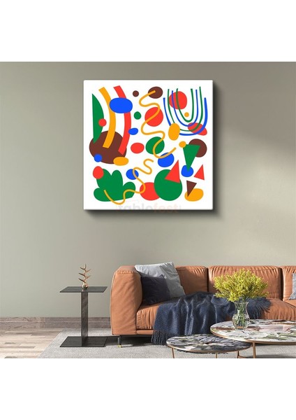 Renkli Geometrik Oyun - Neşeli Soyut Kompozisyon Kanvas Tablo