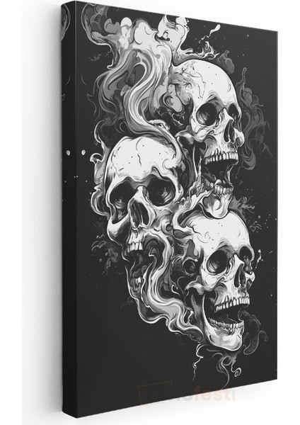 Duman Kafatasları - Ölümün Dansı ve Varoluşun Gölgesi Kanvas Tablo modelleri