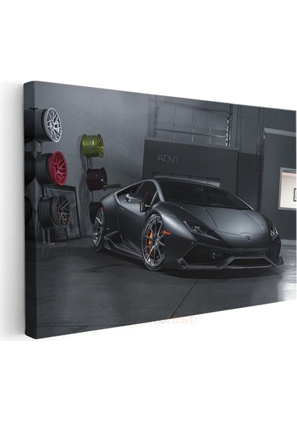 Lamborghini Huracan - Mat Siyah Italyan Süper Otomobil Kanvas Tablo modelleri